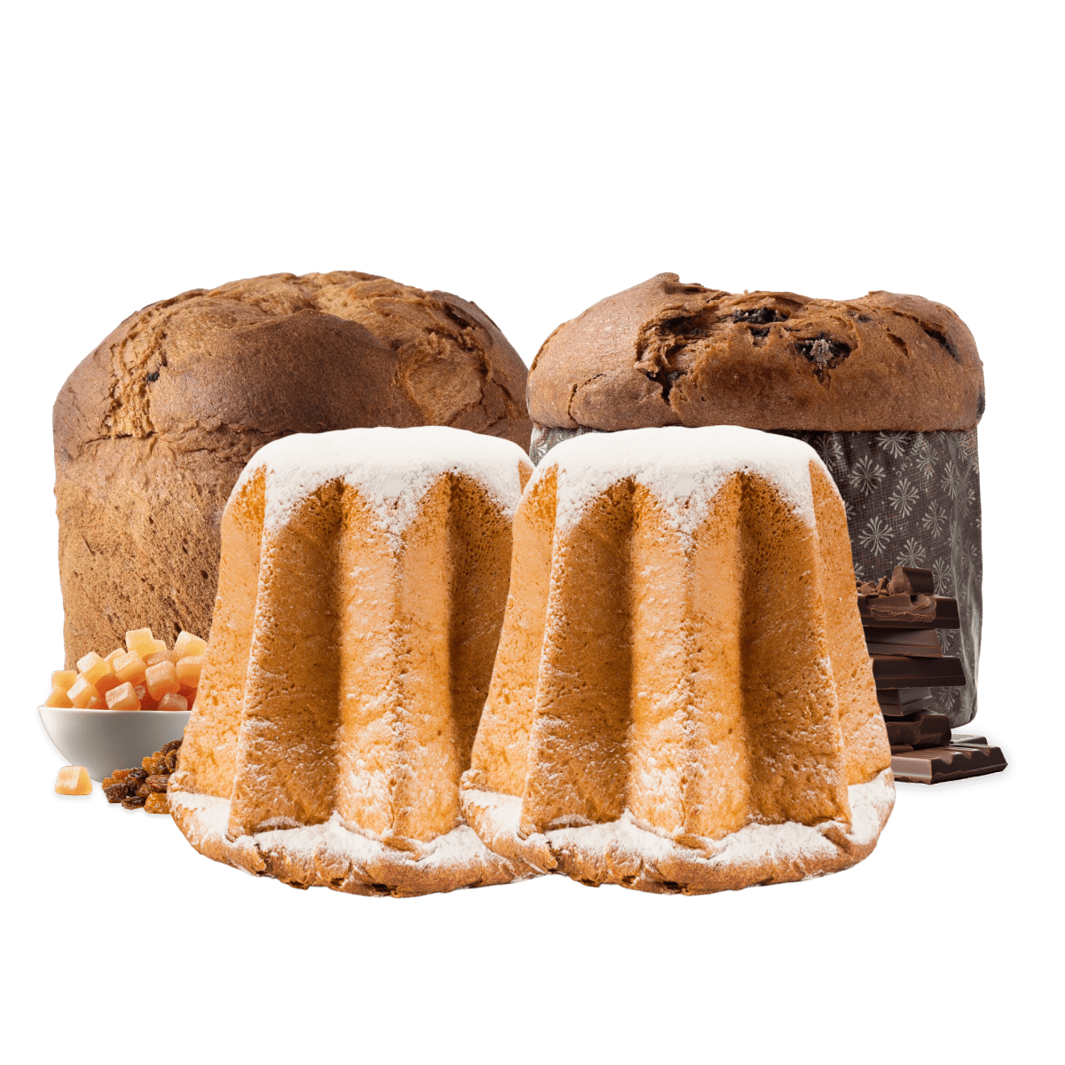 Bundle Panettone Cioccolato - Panettone Canditi - 2x Pandoro Tradizionale